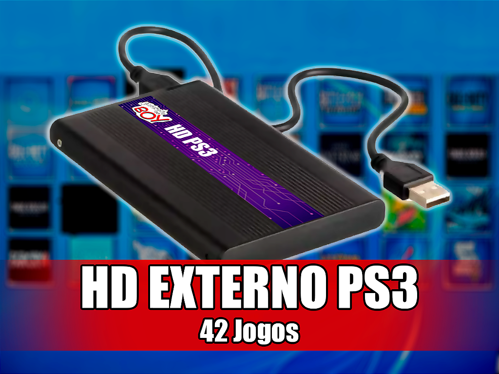 HD 500gb Externo 49 Jogos PS3 Desbloqueado