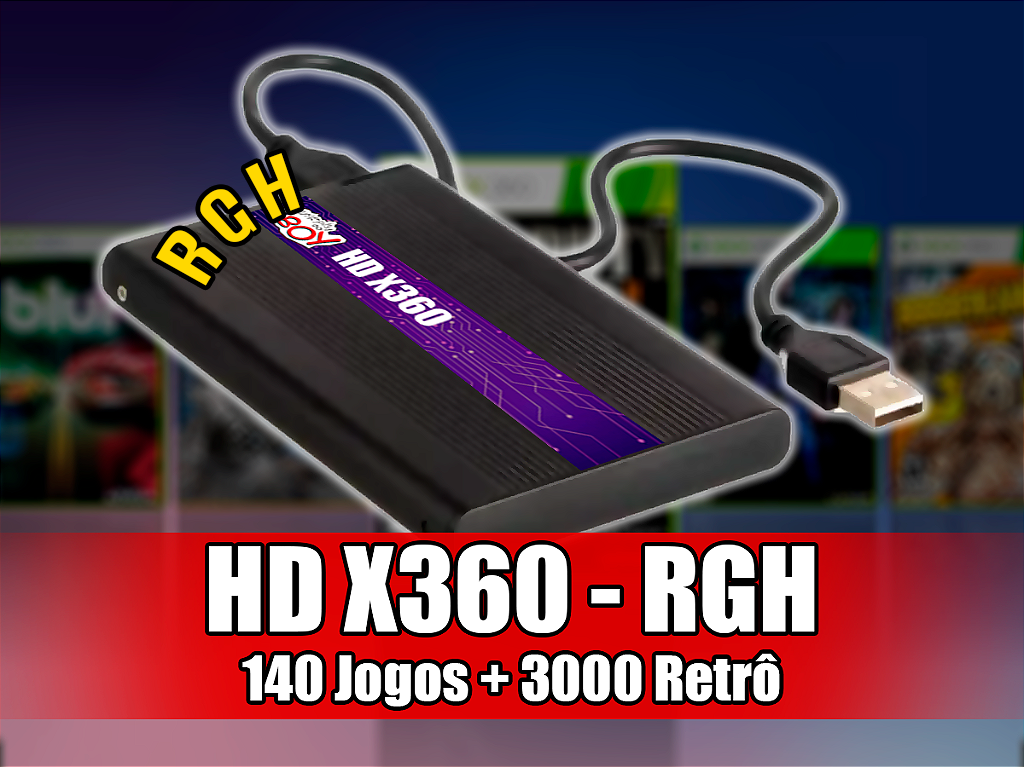 HD 1Tb Externo 170 Jogos Xbox 360 Desbloqueado RGH