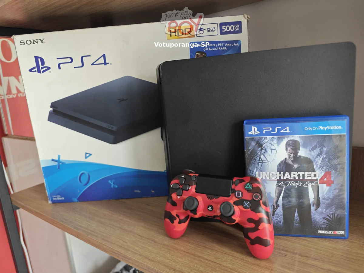 Playstation 4 Slim 500Gb Com Caixa e 1 Jogo Seminovo