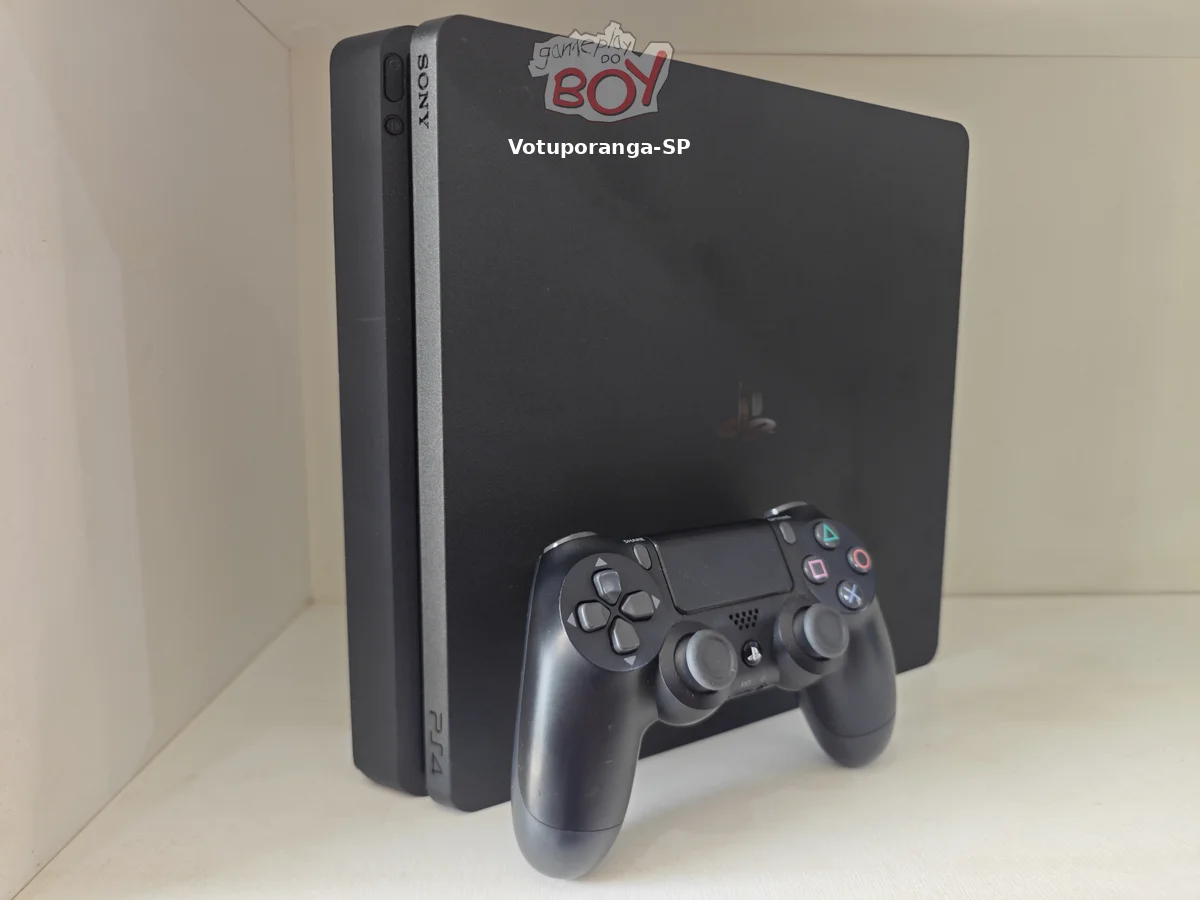 Playstation 4 Slim Desbloq 500Gb Com 13 Jogos e 3000 Retrô Seminovo