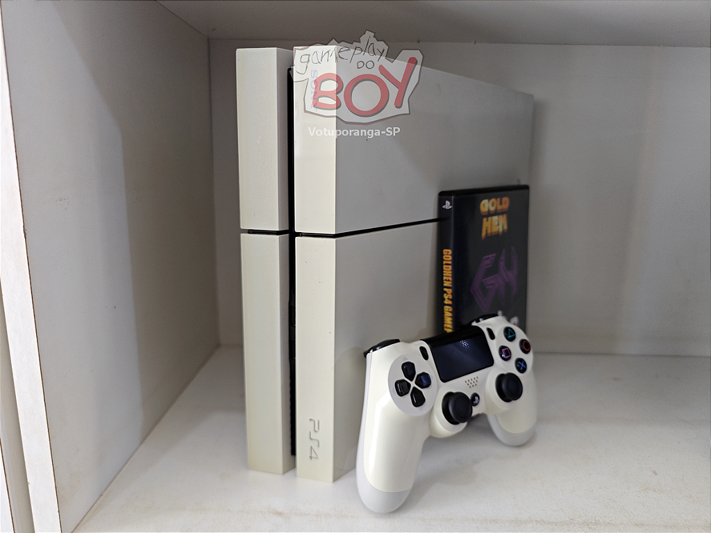 Playstation 4 Fat Branco Desbloq 500Gb Com 15 Jogos e 3000 Retrô Seminovo