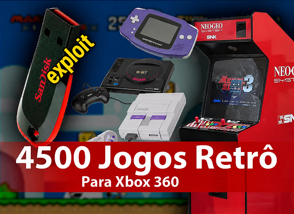 Pen Drive Com Exploit - 4500 Jogos Retrô para Xbox 360 2015