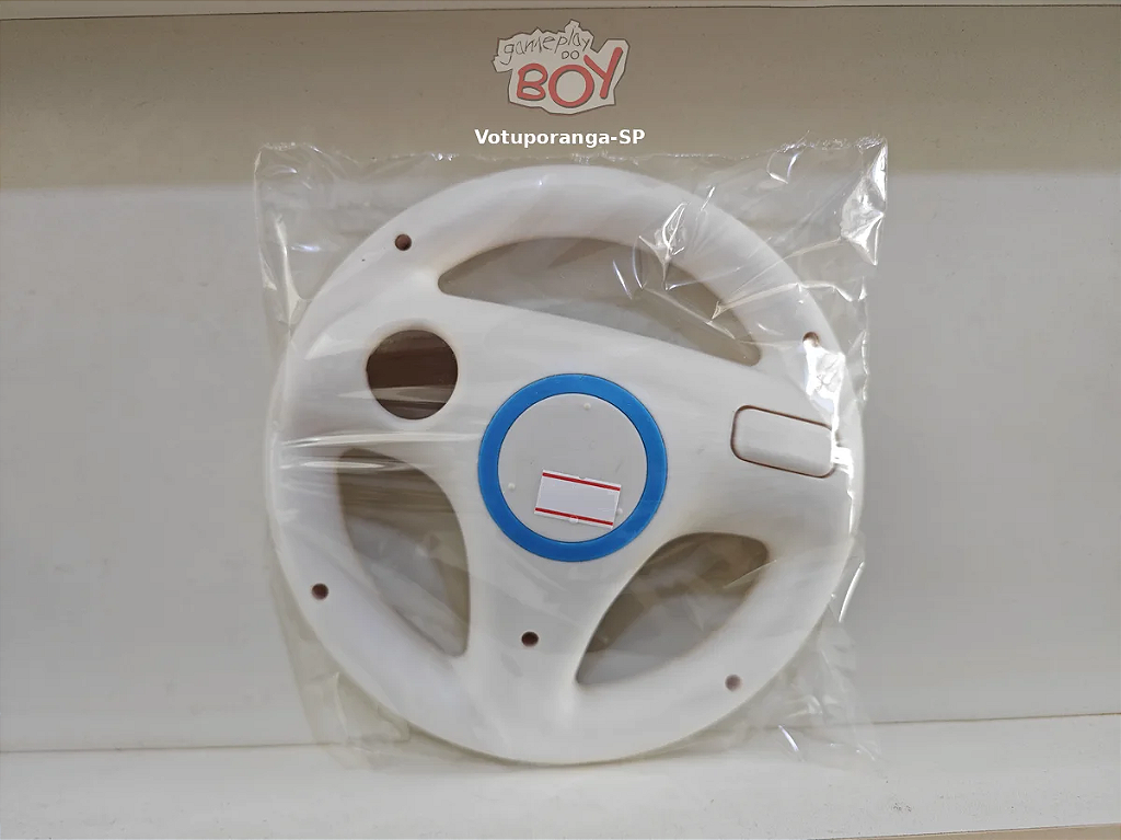 Volante Wii Paralelo Branco e Azul - Seminovo
