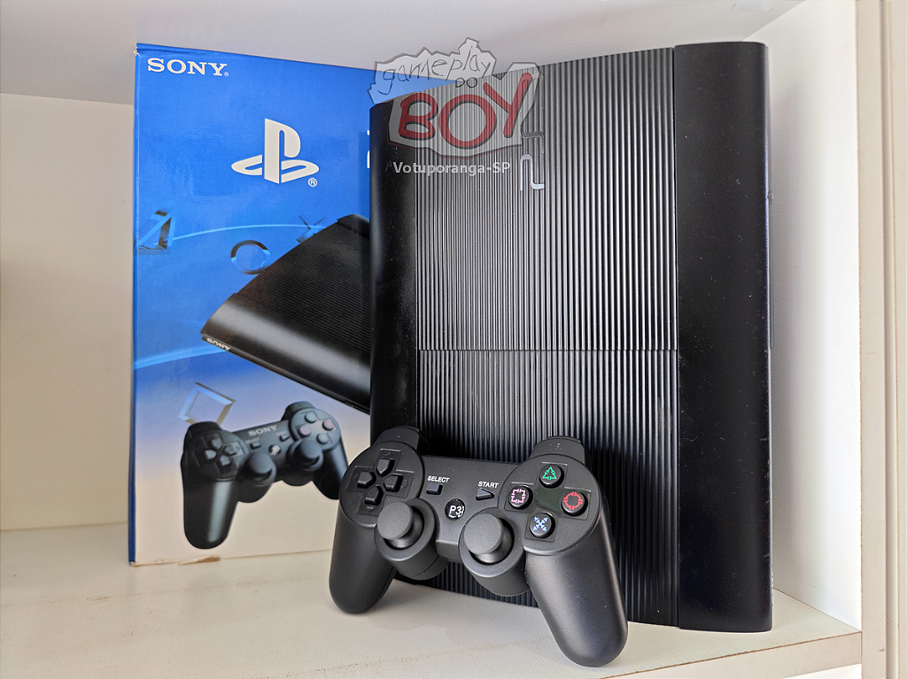 Playstation 3 Super Slim 500gb + 37 Jogos + 14 Mil Retrô D.e.s.b.l.o.q. - Seminovo